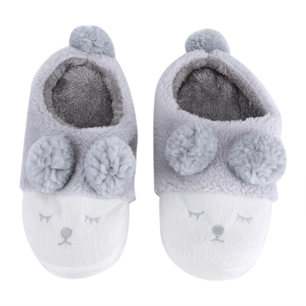 Winter Warm Casual Shoes Cute Cartoon Soft Indoor Home Wear Slippers for Women Grey 36-37