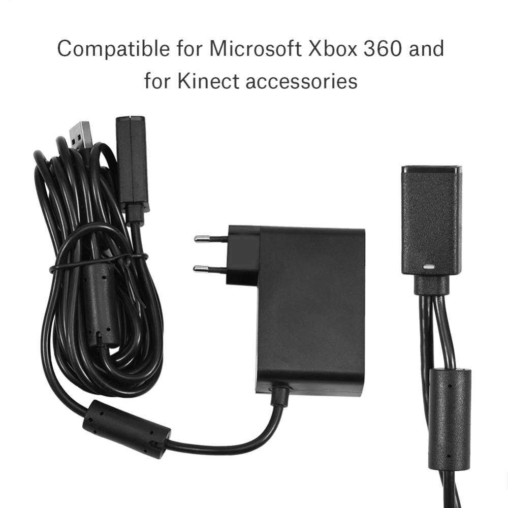 USB Power Supply Cable Adapter for Microsoft Xbox 360 Kinect Sensor Charger with EU Plug