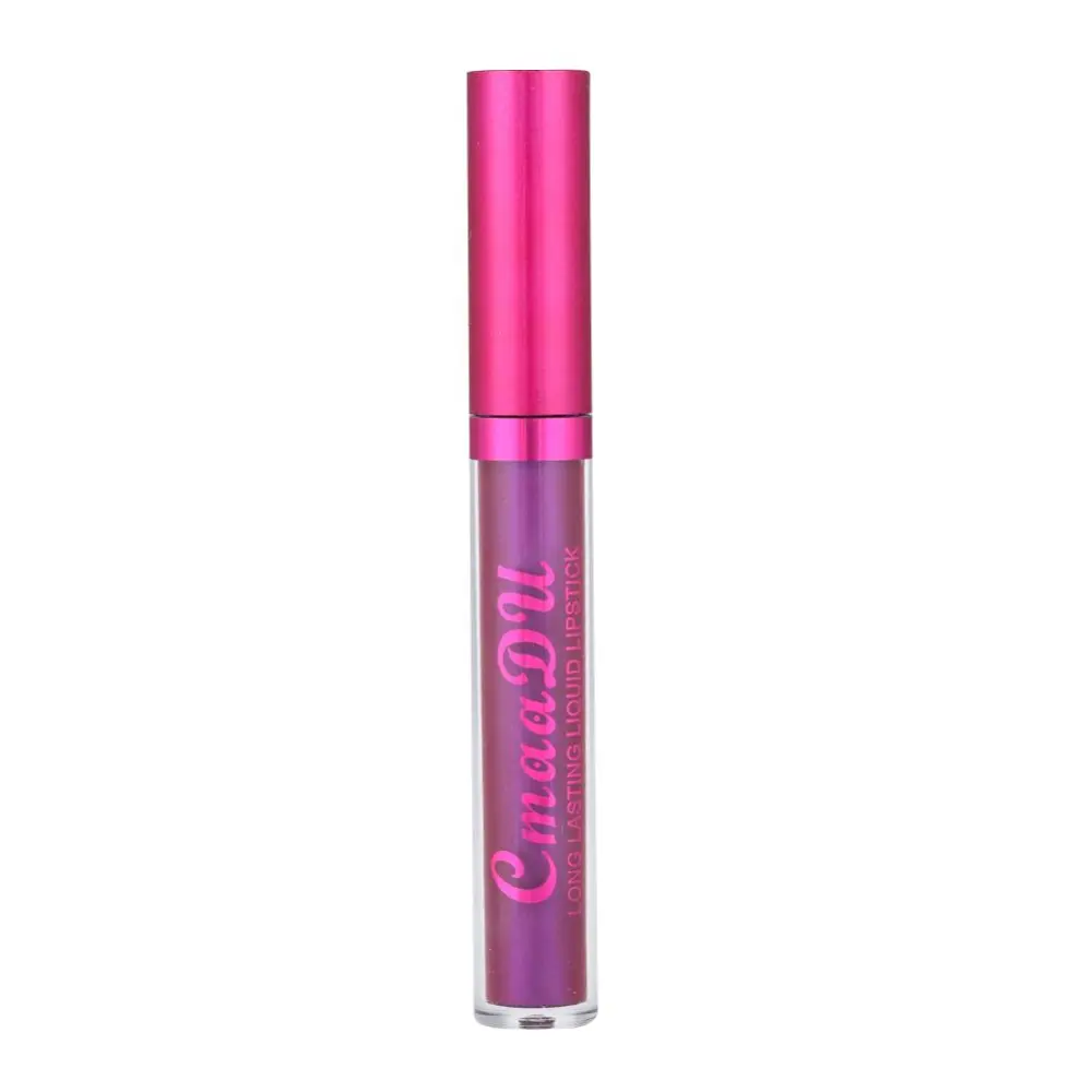 CmaaDu Matte Liquid Lip Gloss Long Lasting Moisturizing Metal Lipstick Cosmetics 16#