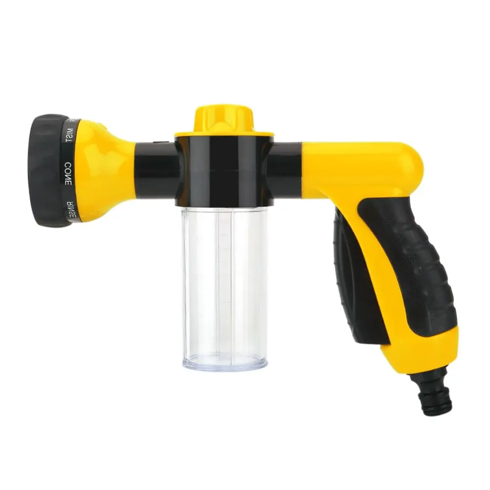 Adjustable High Pressure Spray Gun Car Wash Foam Water Gun Washer Auto Cleaning Tool 6m Yellow