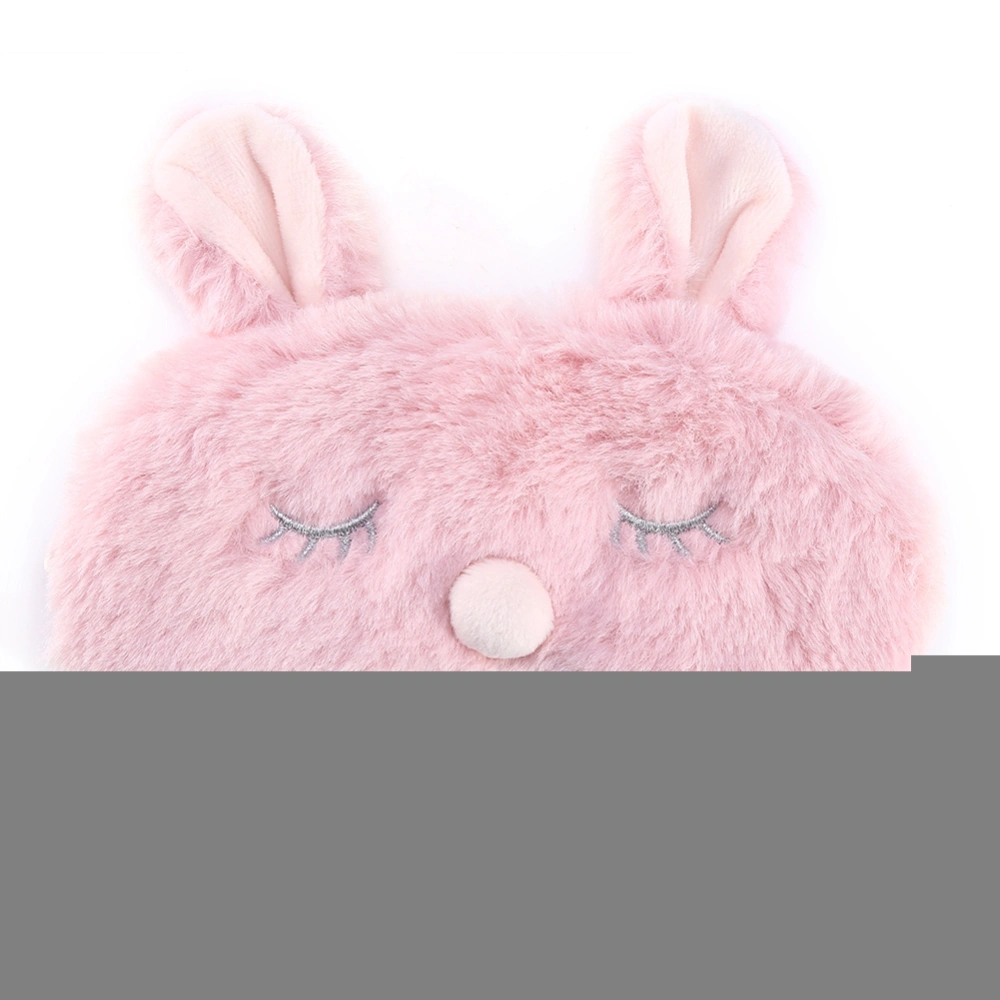 Cute Animal Eye Cover Sleeping Mask Christmas Deer Winter Carton Nap Eye Shade Mask Pink Rabbit