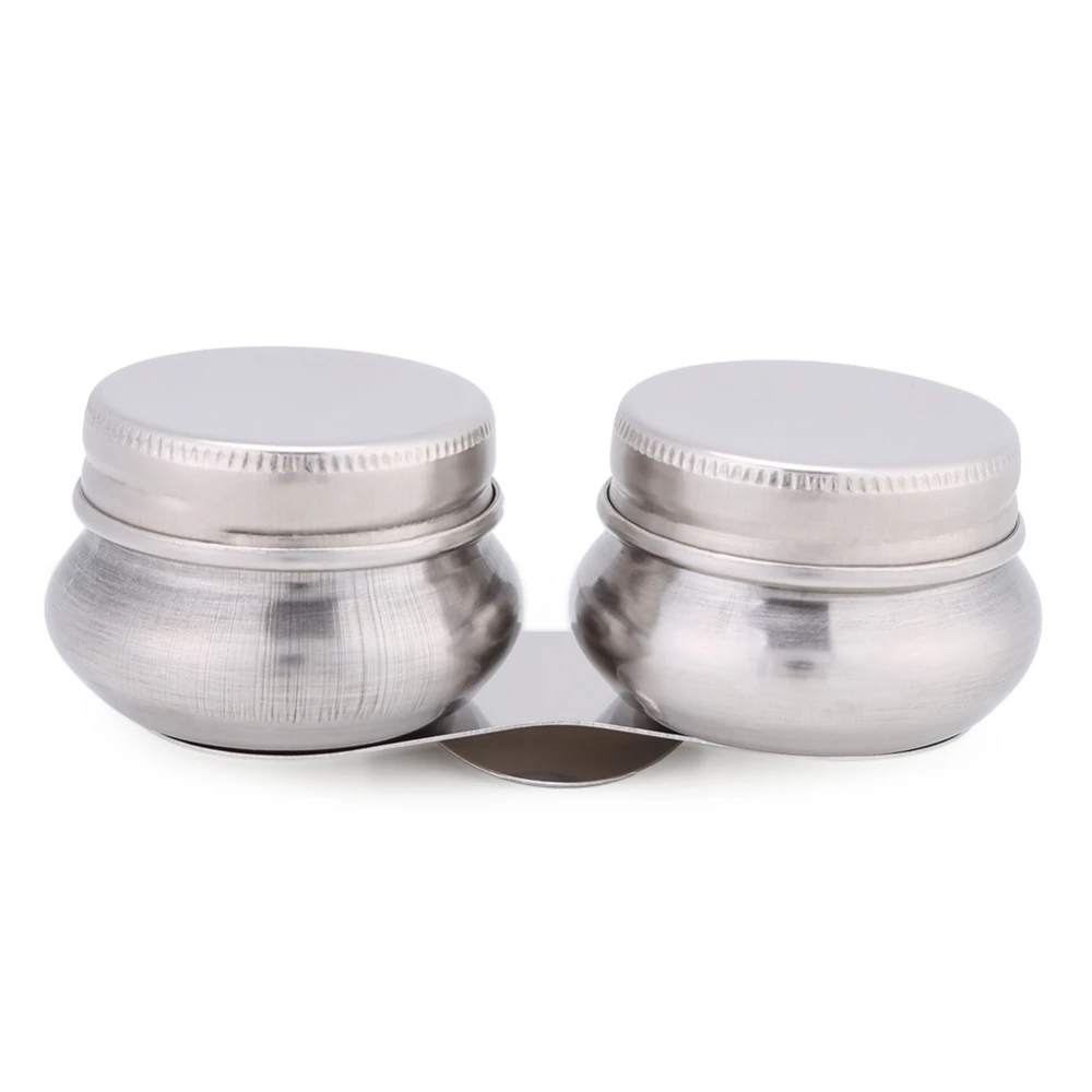 Stainless Steel Large Double Palette Cup Oil Paint Megilp Turpentine Solvent Container with Lid