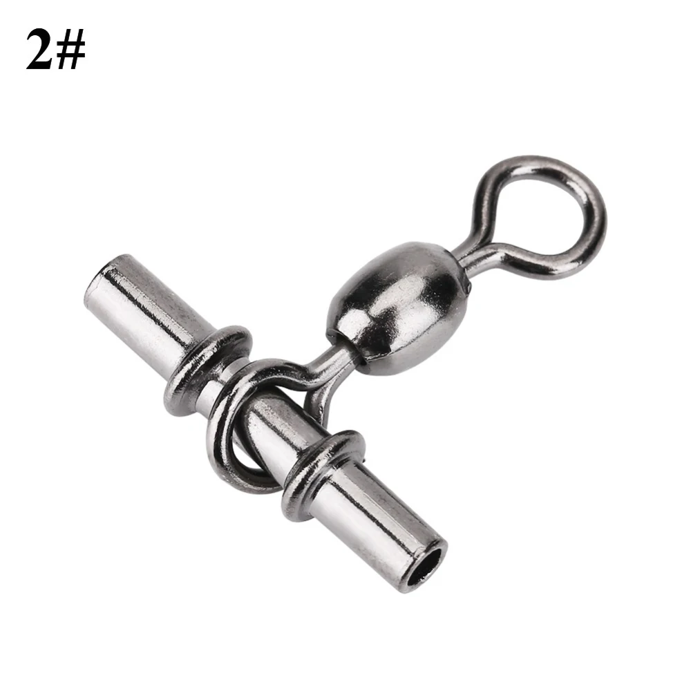 20pcs/set Durable T-shape Cross-line Crane Fishing Swivels Connectors Accessories (2#)