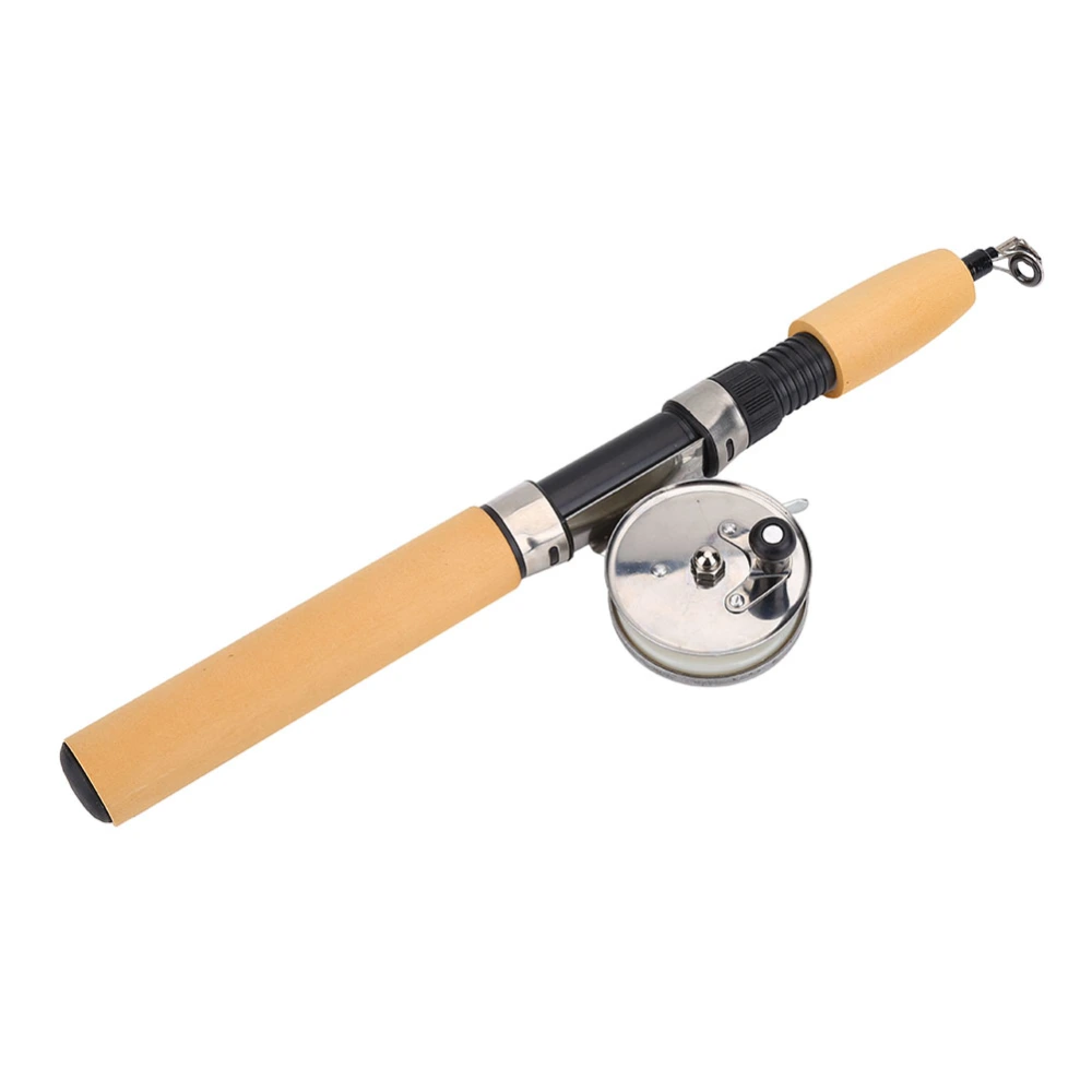 Mini Metallic Telescopic Ice Casting Fishing Rod Pole & Fishing Reel Wheel Set Kit (75cm)