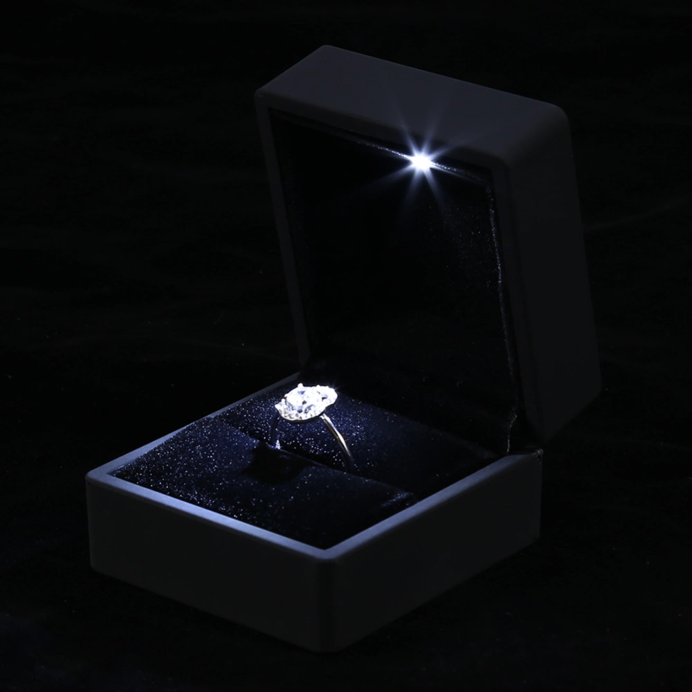 LED Lighted Engagement Ring Wedding Jewelry Display Case Gift Storage Box (Ring Box)