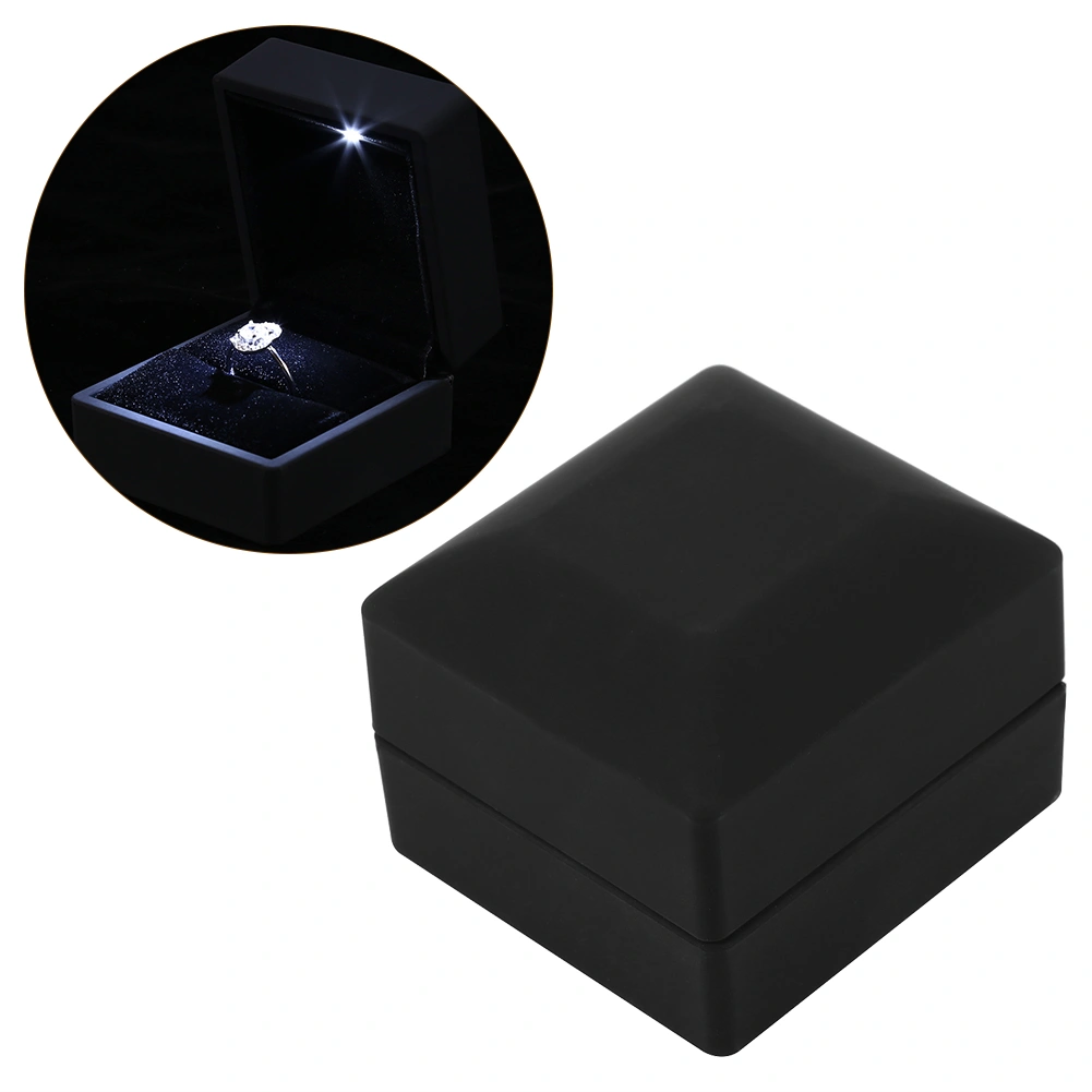 LED Lighted Engagement Ring Wedding Jewelry Display Case Gift Storage Box (Ring Box)