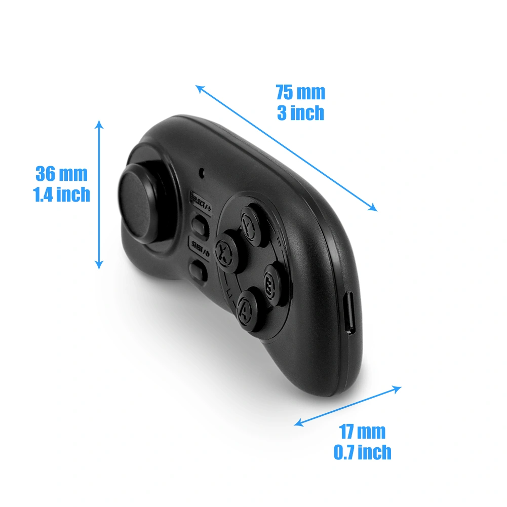 Portable Wireless Bluetooth Game Controller Mini Gamepad Joystick Handle Remote Shutter Black