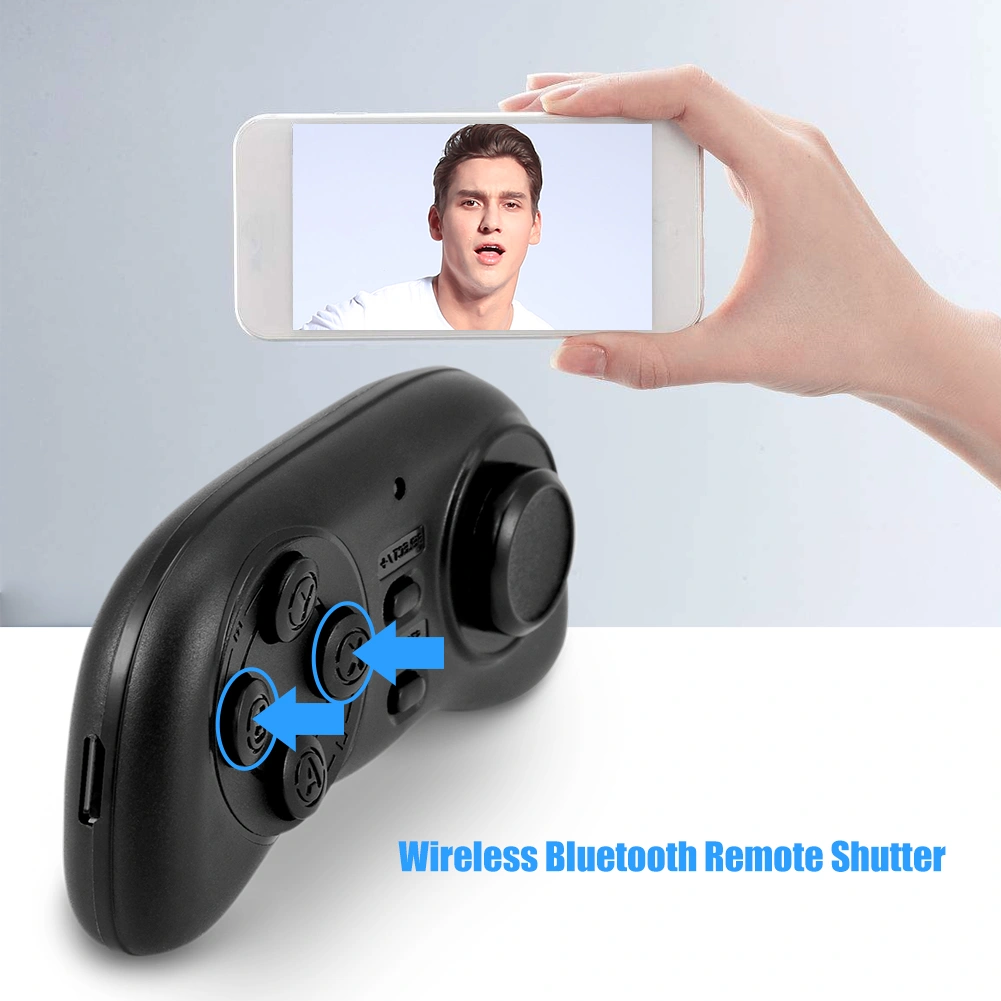 Portable Wireless Bluetooth Game Controller Mini Gamepad Joystick Handle Remote Shutter Black