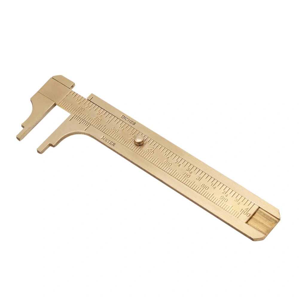 1pc Brass Sliding Gauge Vernier Caliper Ruler Measuring Tool Double Scales mm/inch (100mm)