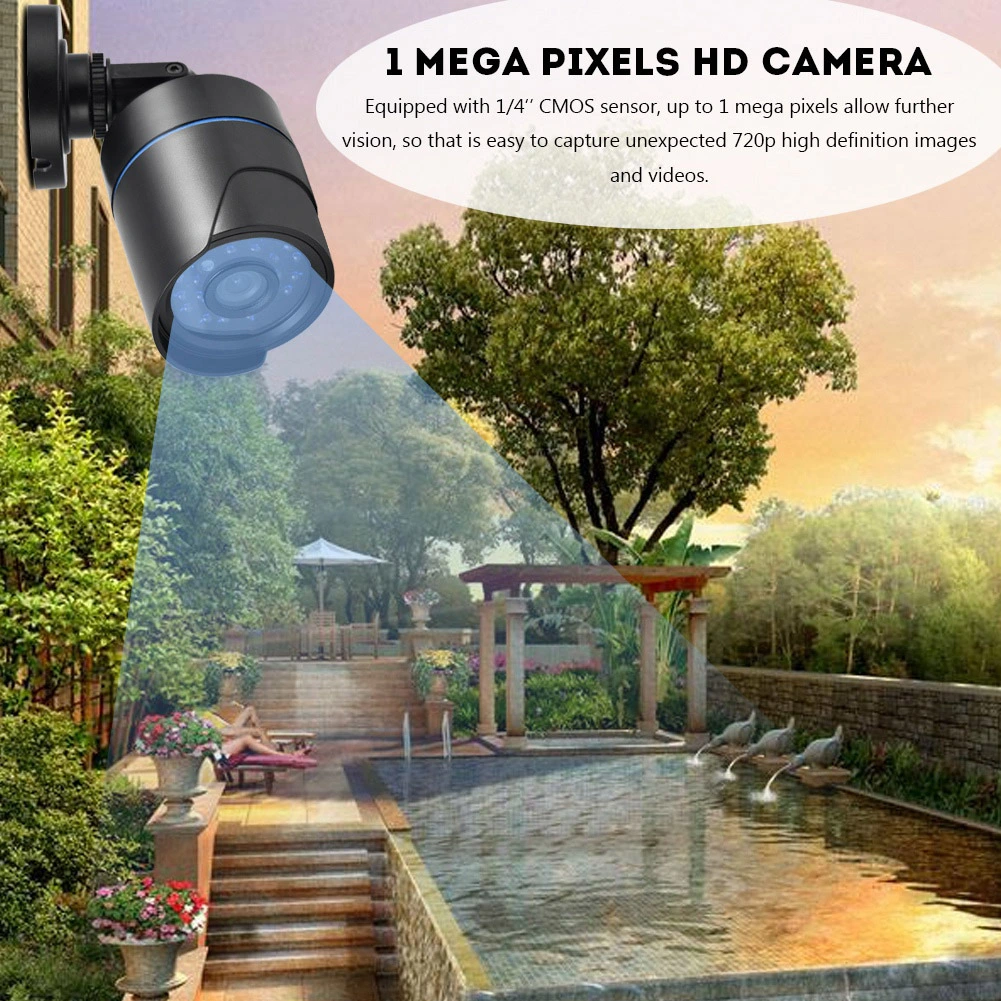 Outdoor Security Monitor HD 720P IR Infrared Night Vision Camera Waterproof PAL Model