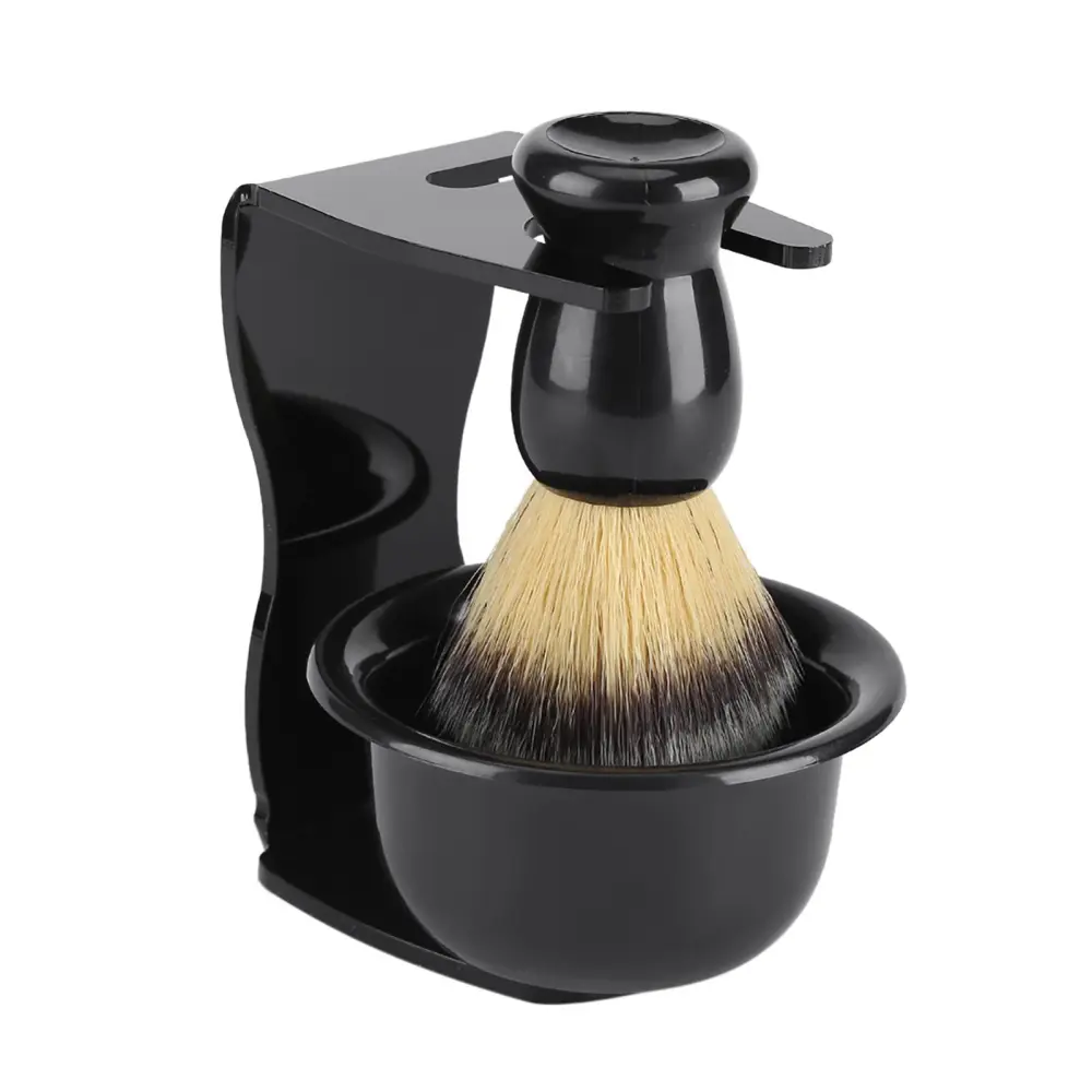 3pcs/set Professional Shaving Brush Bowl Holder Stand Men Beard Shaving Facial Cleaning Tool