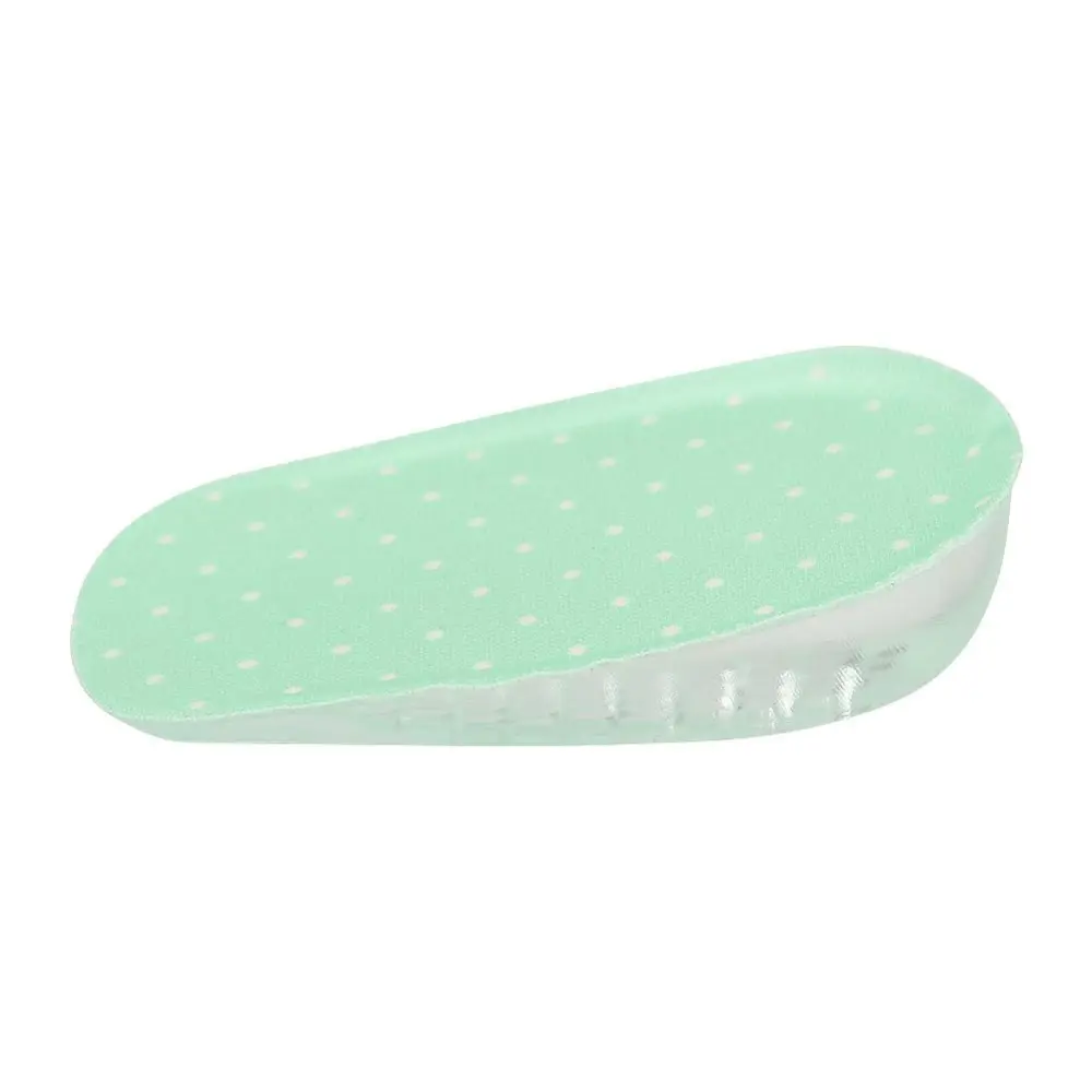 2.5cm Silicone Gel Adhesive Insoles Height Increase Foot Orthotic Arch Support Heel Pads Green