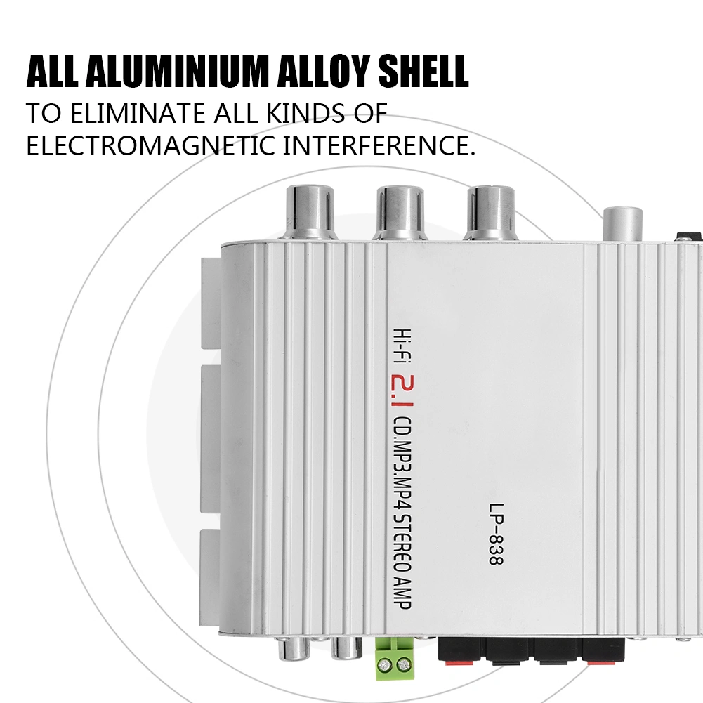 Mini HiFi 2.1 Stereo Bass Auto Car Home Audio Power Amplifier Digital Amp Silver