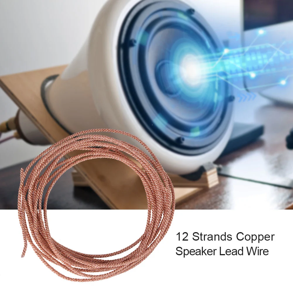 2m 12 Strands Speaker Lead Wire Subwoofer Woofer Lead Wire Repair Braided Copper Wire