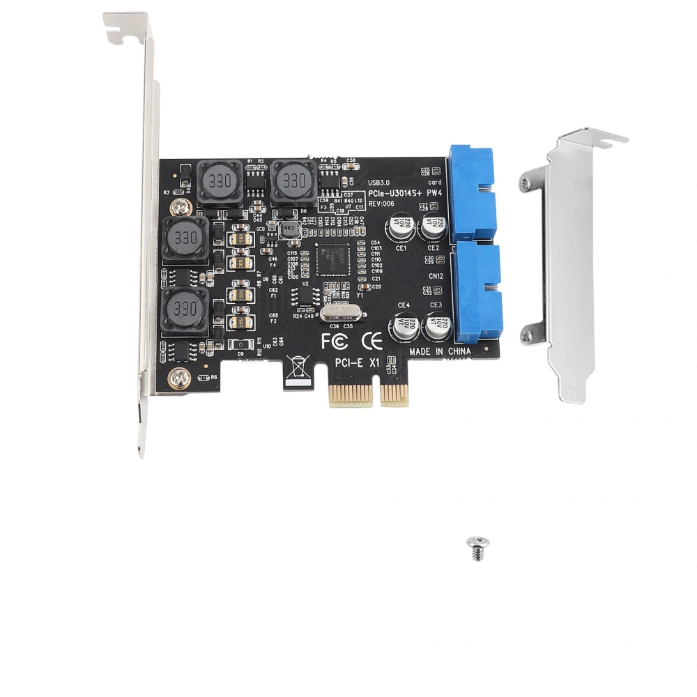 PCI-E PCI-Express to Internal 2 Port 19Pin Header USB 3.0 Card Adapter with Low Profile