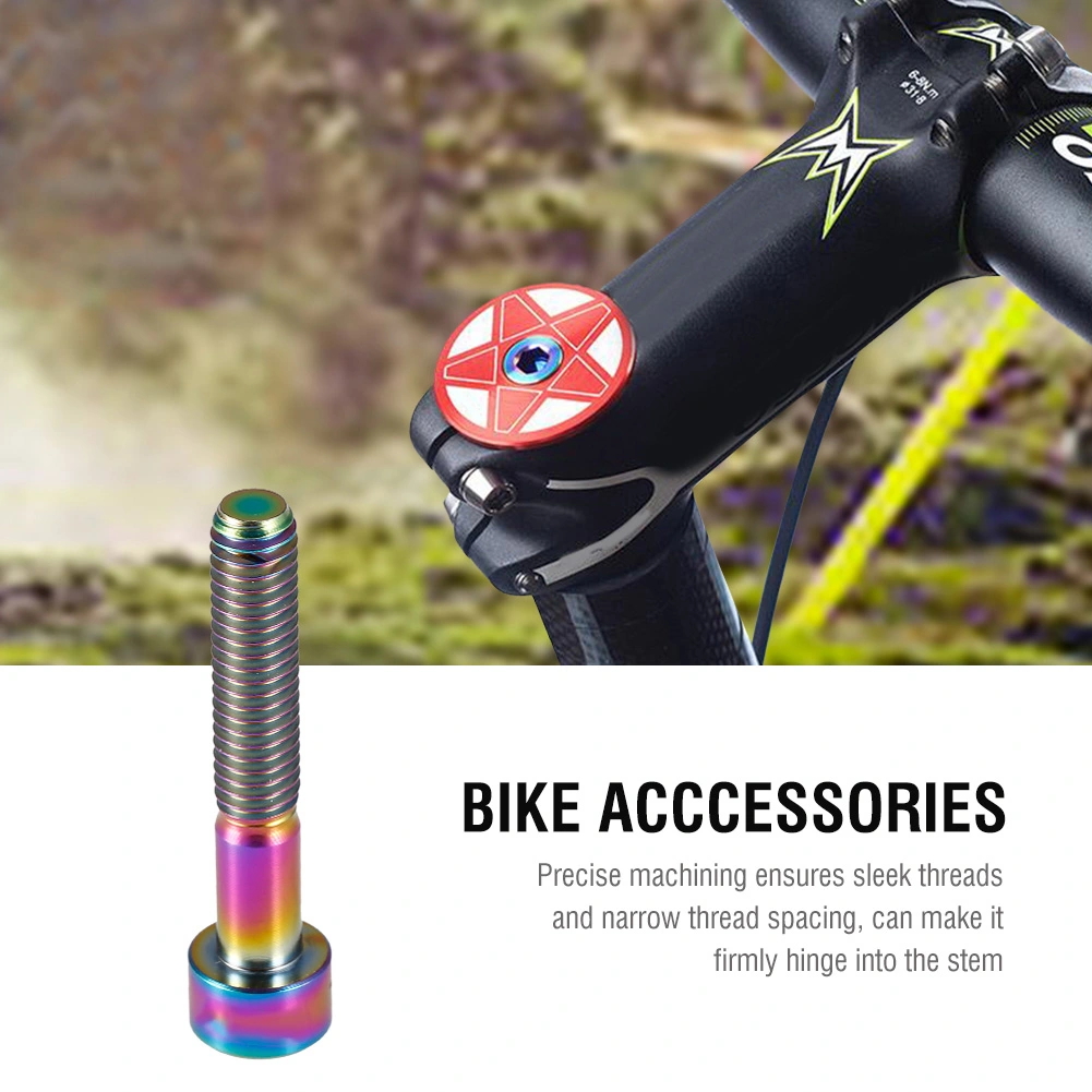 1pc Titanium Bike Headset Stem M6 Thread Bolt Bicycle Accessory (Colorful-M6-35)