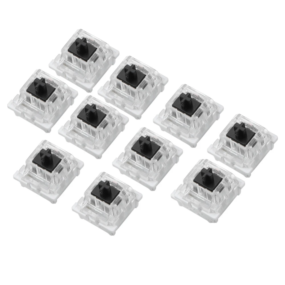 10 PCs Mechanical Keyboard Switch Plate Mounted Black Switch Replacement for Gateron Cherry MX