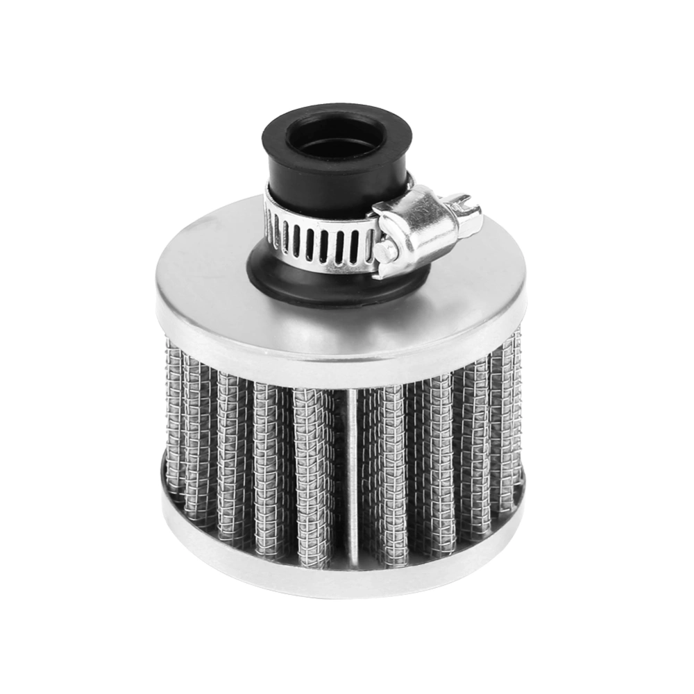 Universal 13mm Car Cold Air Intake Filter Kit Crankcase Vent Cover Breather Silver