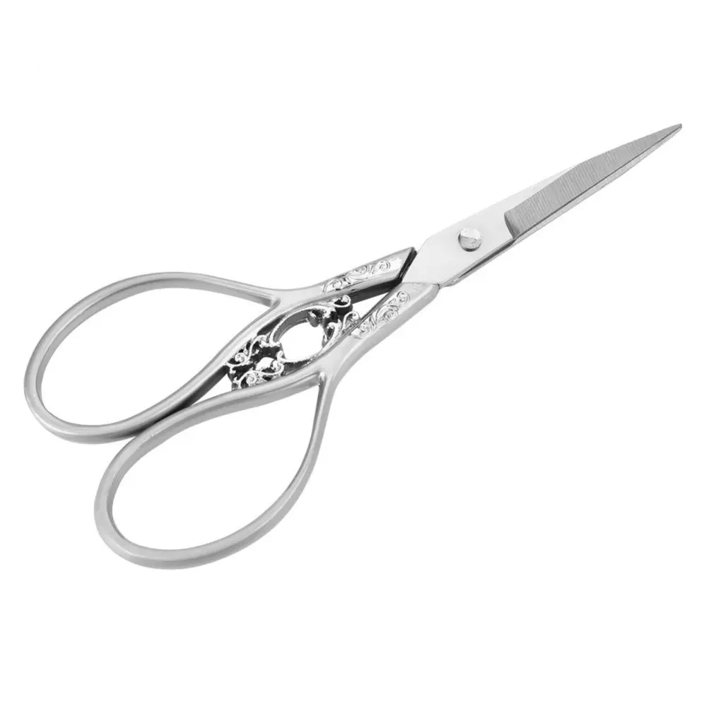 Stainless Steel Tailor Scissors Household DIY Sewing Accessories(silver with sliver pattern)