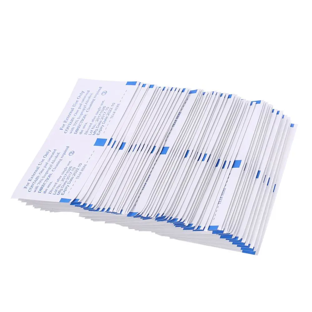 100pcs Disposable Alcohol Pads Alcohol Wipes Sterilization First Aid Antibacterial Tool