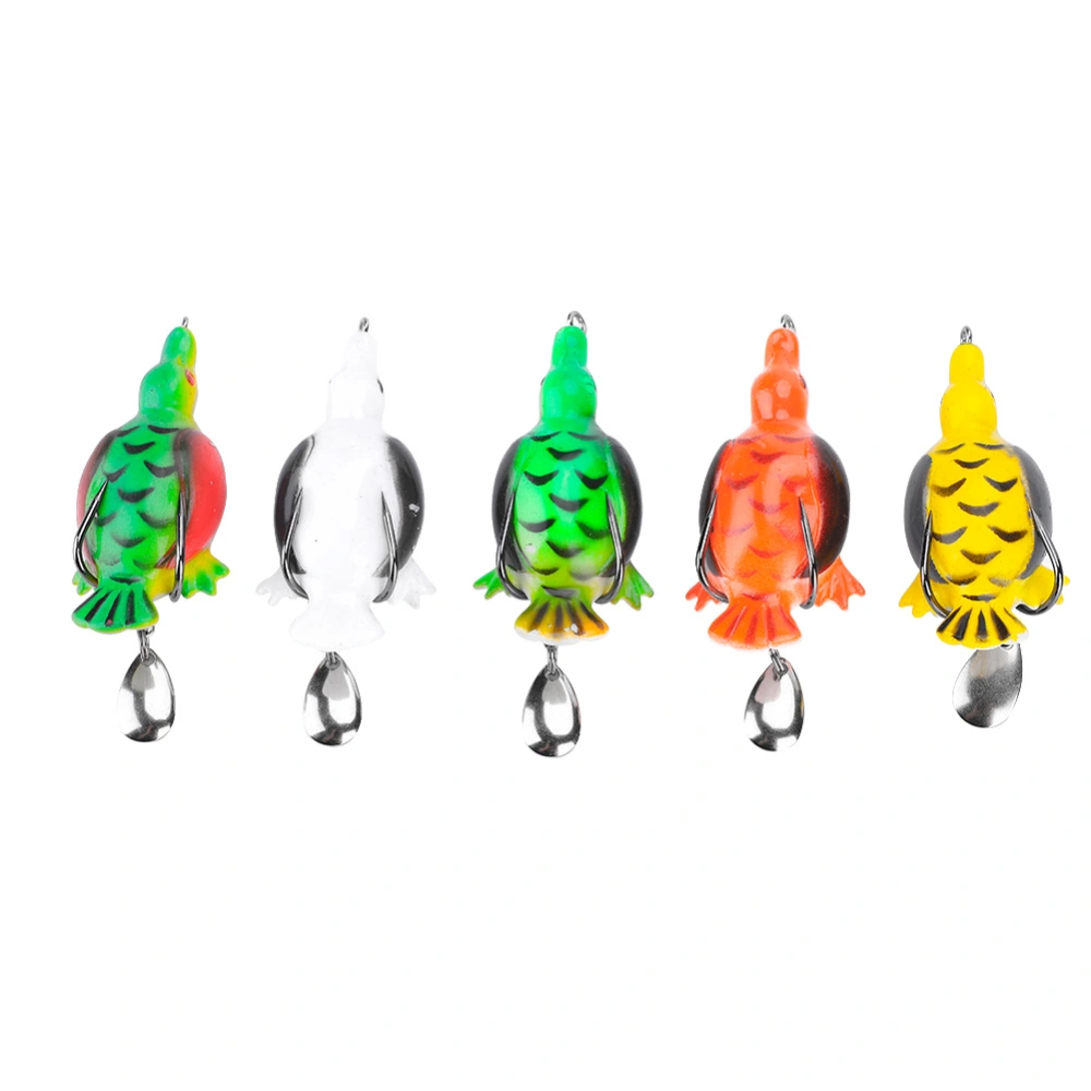 5Pcs/Box Colorful Soft Simulating Duck Shape Lure Hook Fishing Bait for Catching Fishes