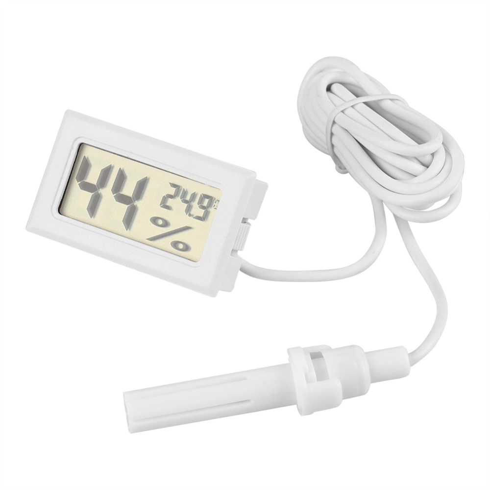 LCD Digital Temperature Humidity Display Thermometer Hygrometer with External Probe for Reptile