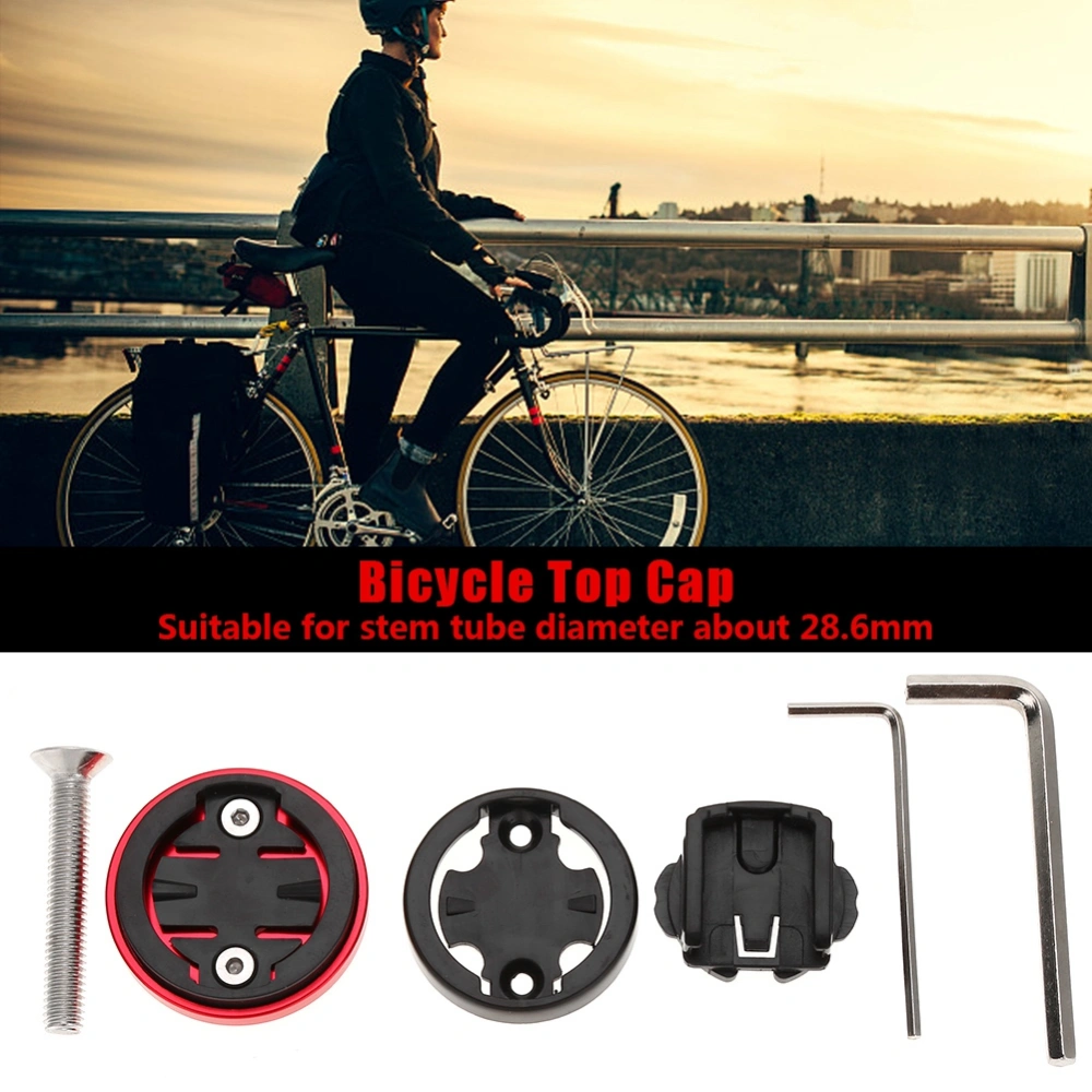 Bicycle Stem Top Cap Computer Stopwatch Mount Holder for Garmin/Bryton/Cateye (Red)