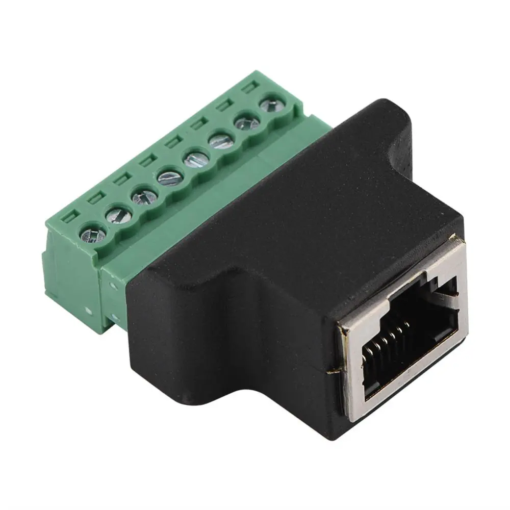 DVR Ethernet Connector RJ45 Female Jack to 8 Pin Screw Terminal Connector