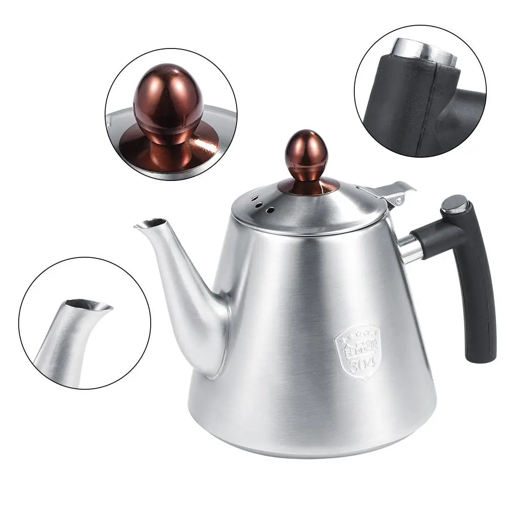 1.2L Stainless Steel Stove-top Teapot Tea Coffee Pot Kettle Heat Resistant Handle Matte