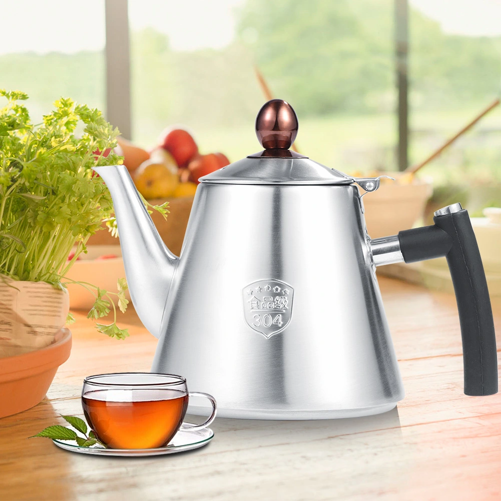 1.2L Stainless Steel Stove-top Teapot Tea Coffee Pot Kettle Heat Resistant Handle Matte
