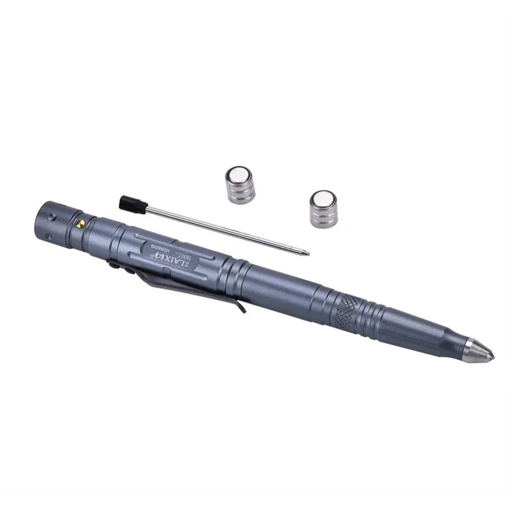 Outdoor Multi-Function Pen Mini LED Flashlight Equipment Accessory (Gray)