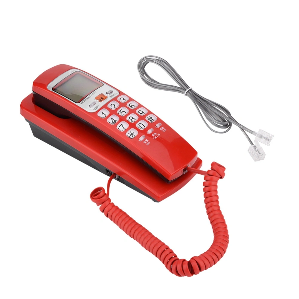 FSK/DTMF Caller ID Telephone Corded Phone Desk Put Landline Fashion Extension Telephone Red