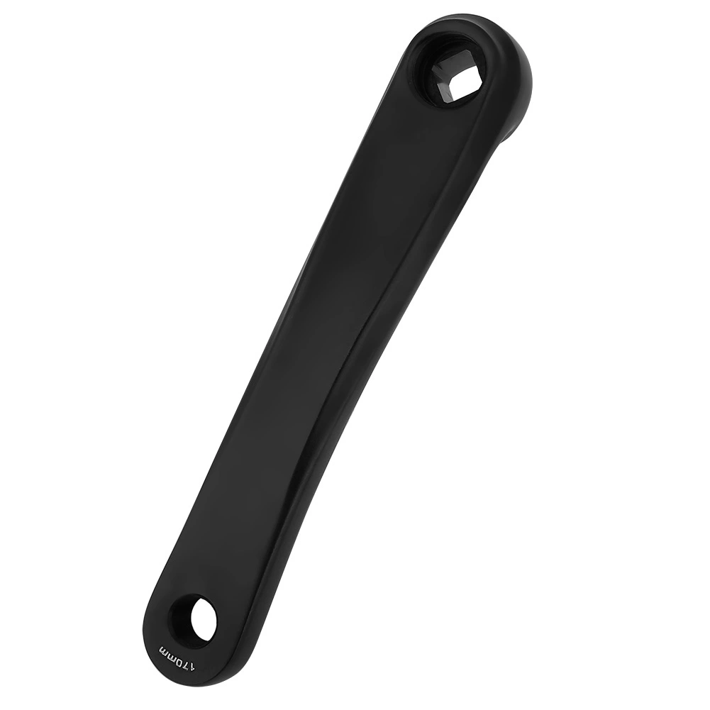 170mm Bike Aluminum Alloy Left Single Chain Crank Arm Replacement (Black-Rhombic Hole)