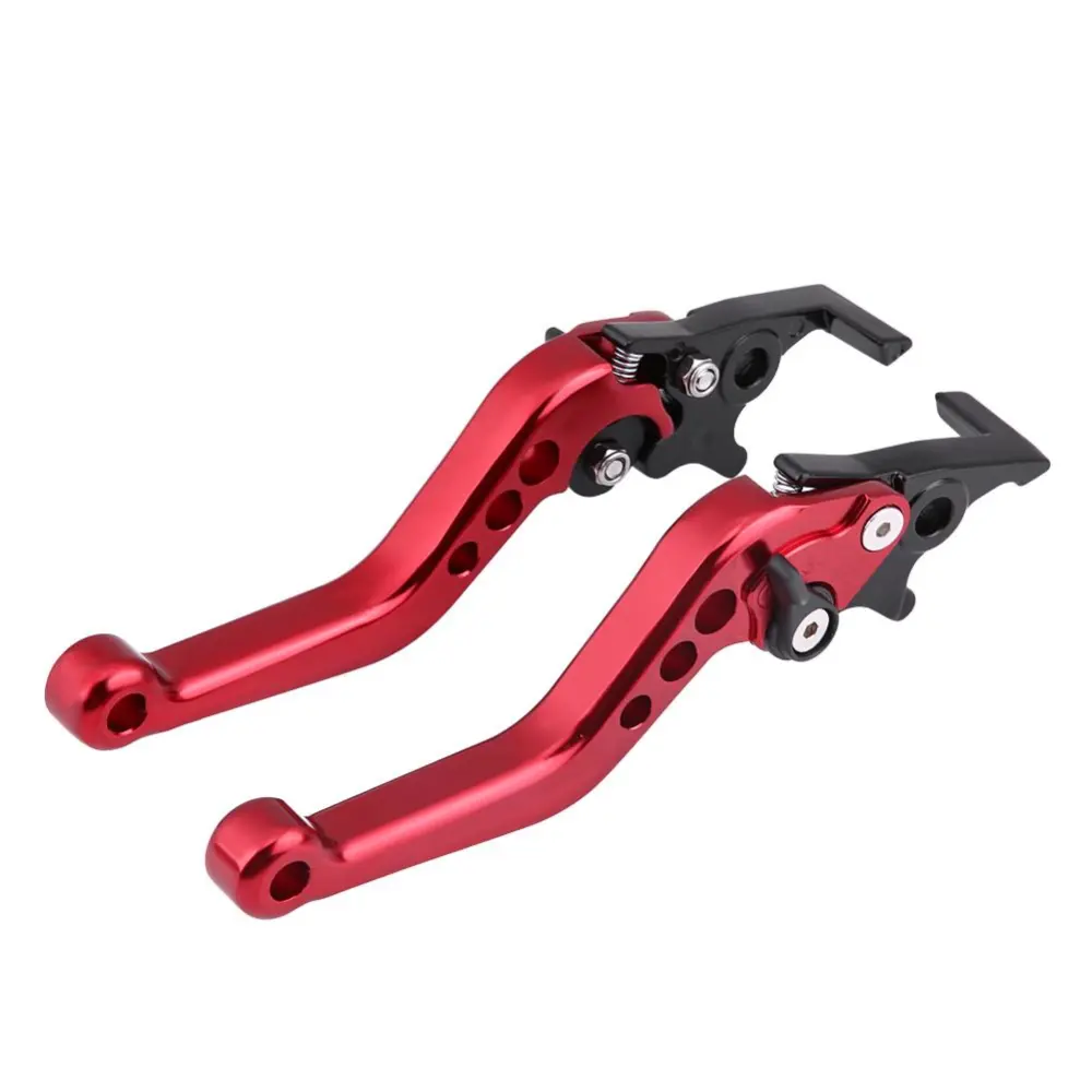 1 Pair CNC Aluminum Motorcycle Scooter Modification Double Disc Brake Lever Universal Red