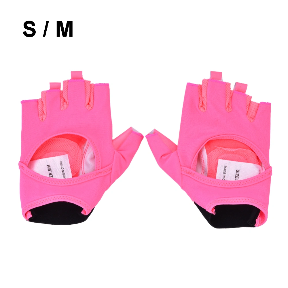 BOODUN 1 Pair Women Gym Sports Half Finger Gloves for Weightlifting Yoga Fitness (S/M)