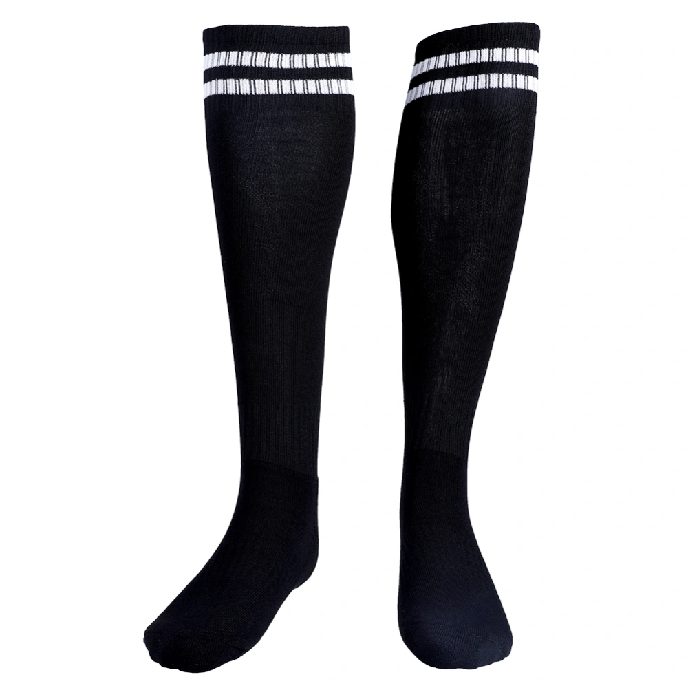 1 Pair Breathable Anti-Slip Over-knee Socks for Outdoor Soccer Football Hiking Sports(Black)