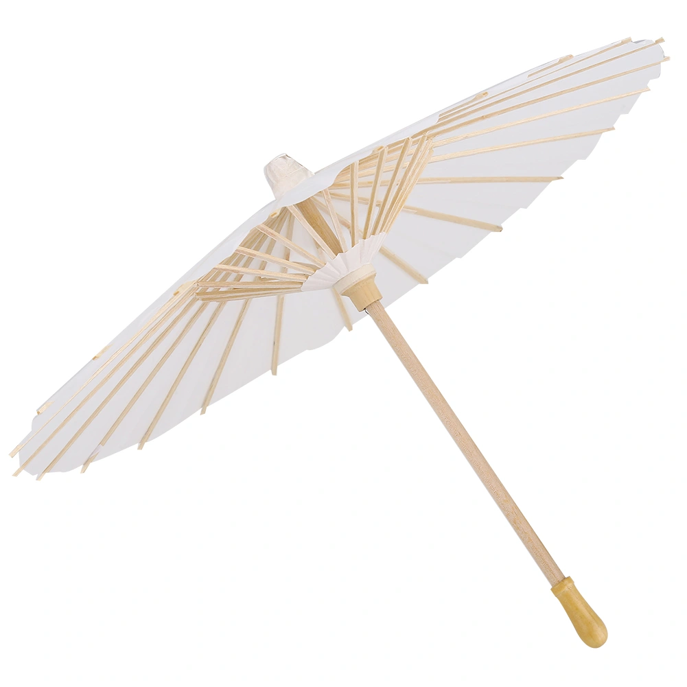 White Color Paper Decorative Umbrella Parasol Wedding Bridal Party Decor Photo Prop (40cm)