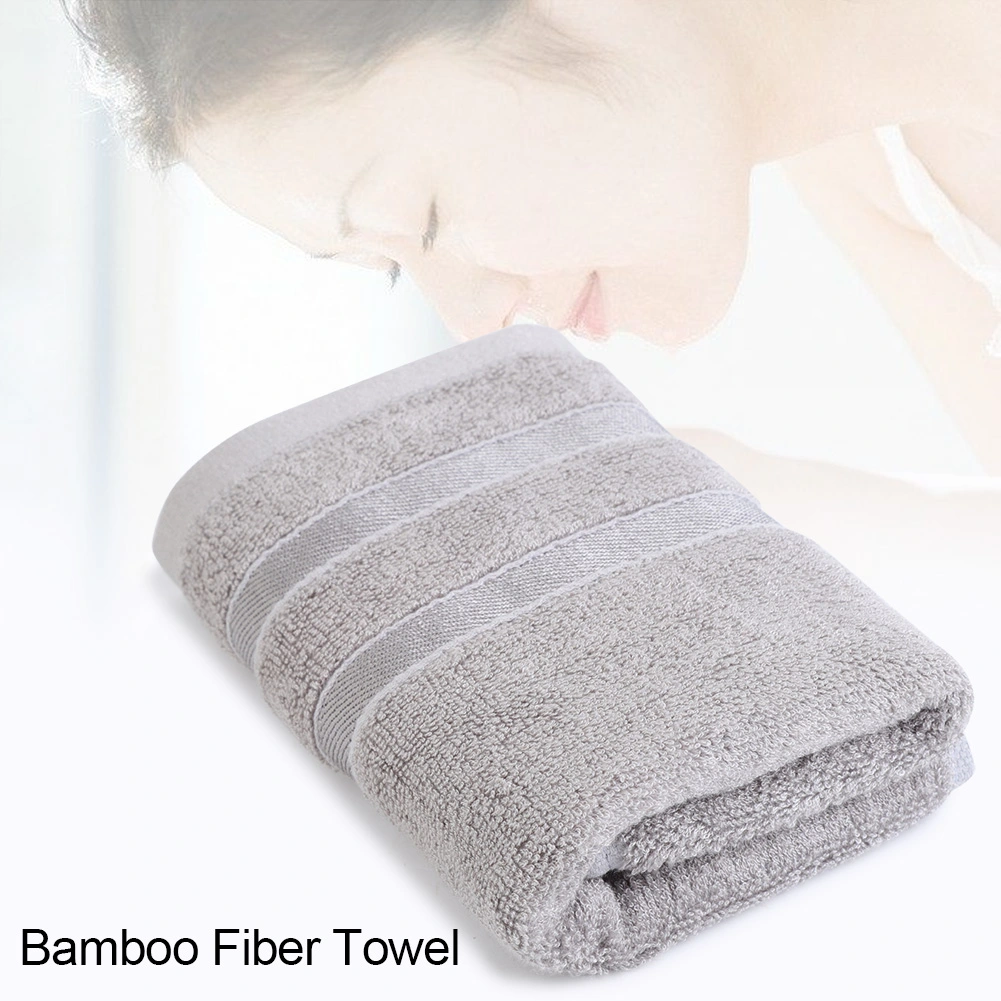Bamboo Fiber Hand Bath Super Absorbent Towel for Home Dorm Hotel Restaurant Bathroom (Gray)