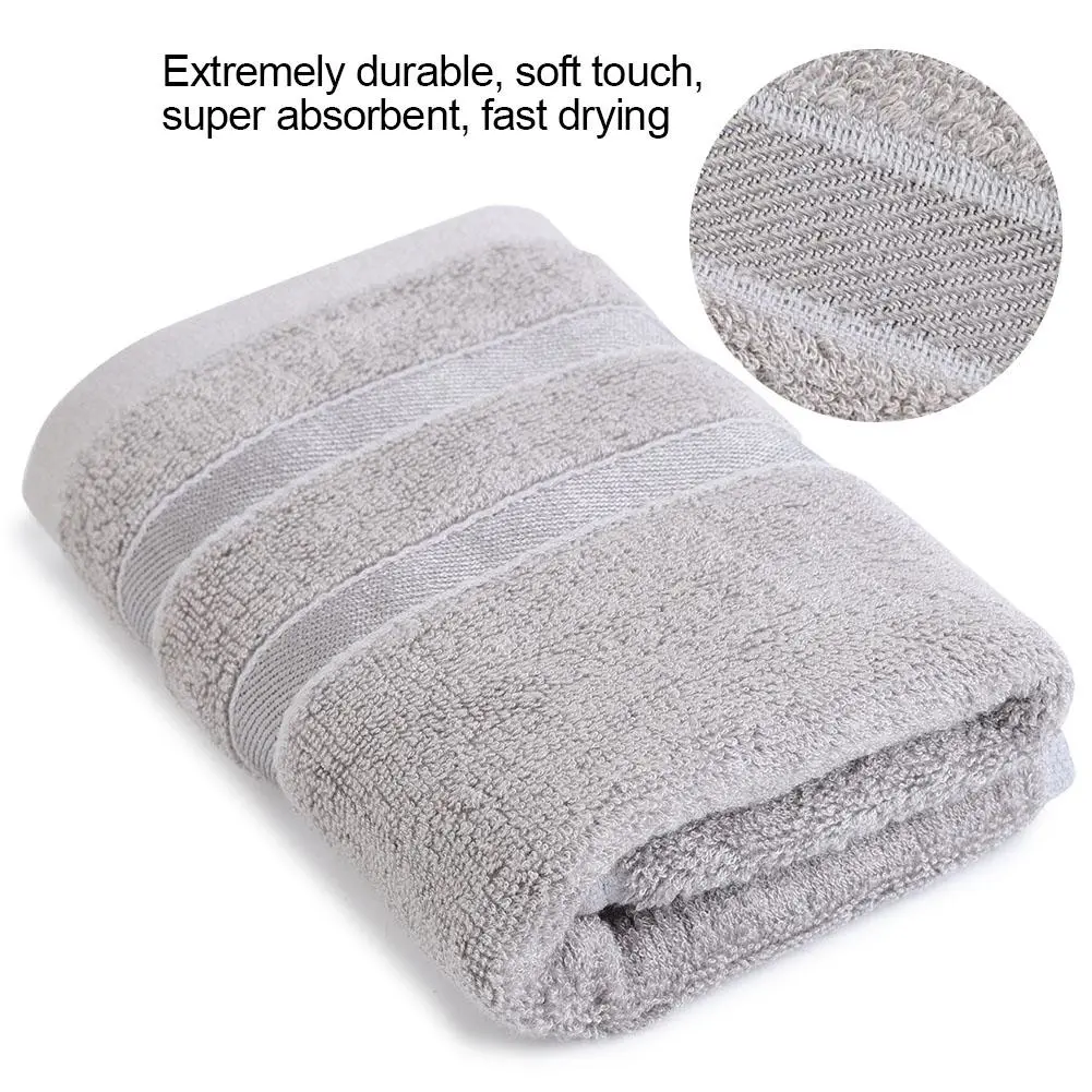 Bamboo Fiber Hand Bath Super Absorbent Towel for Home Dorm Hotel Restaurant Bathroom (Gray)