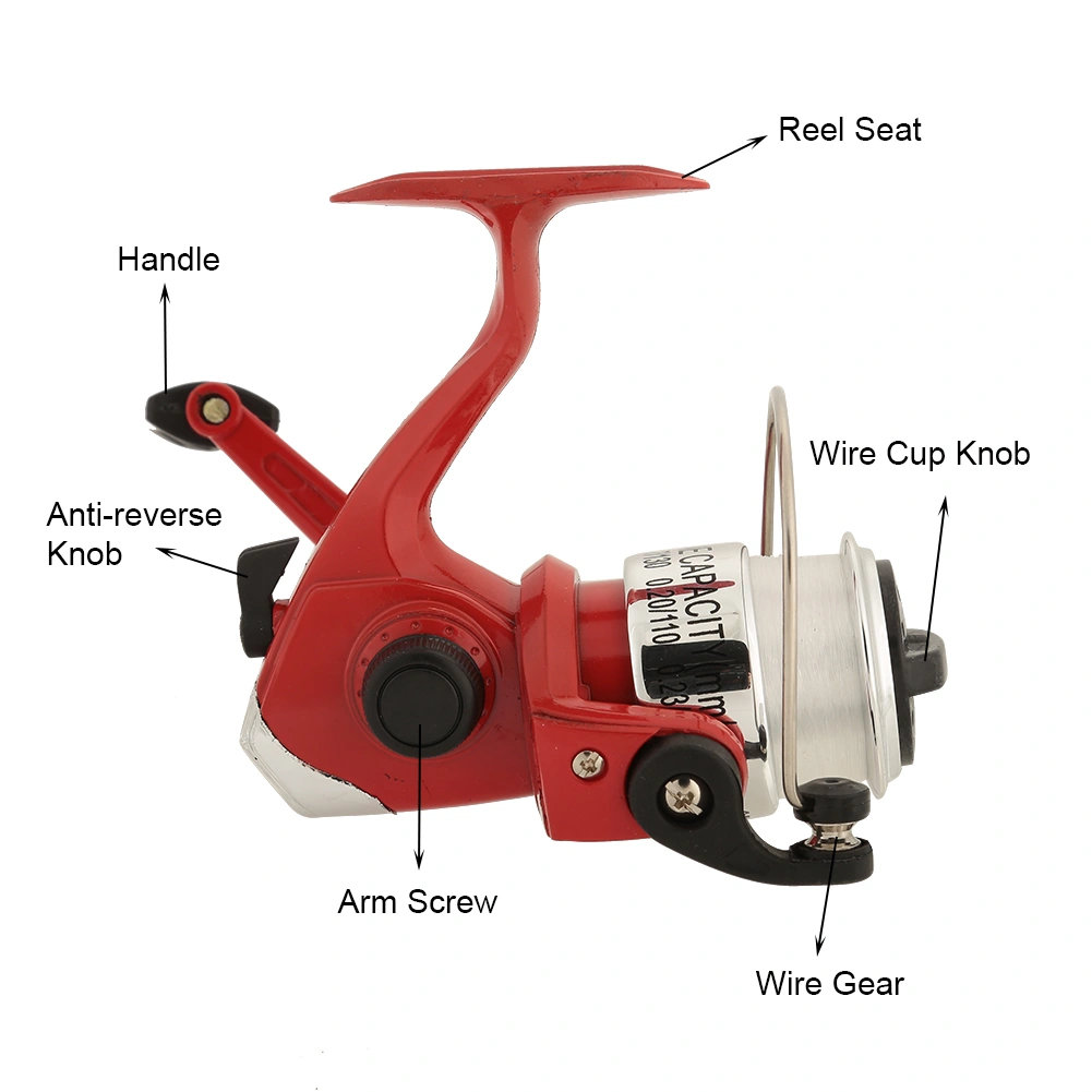 Mini Pen Pocket Telescopic Casting Rod Pole & Fishing Reel Wheel Set Kit (Red)