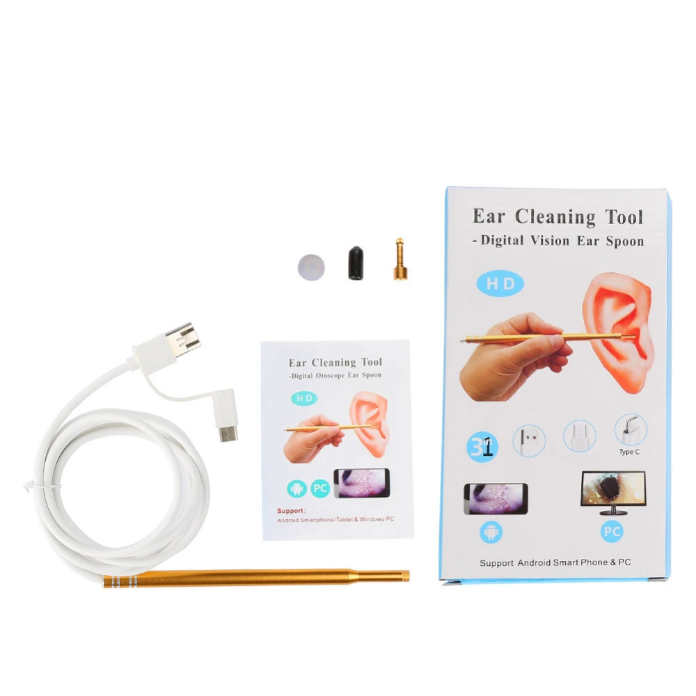 3-in-1 USB Ear Cleaning Endoscope HD Visual Ear Spoon Multifunctional Earpick Ear Cleaner