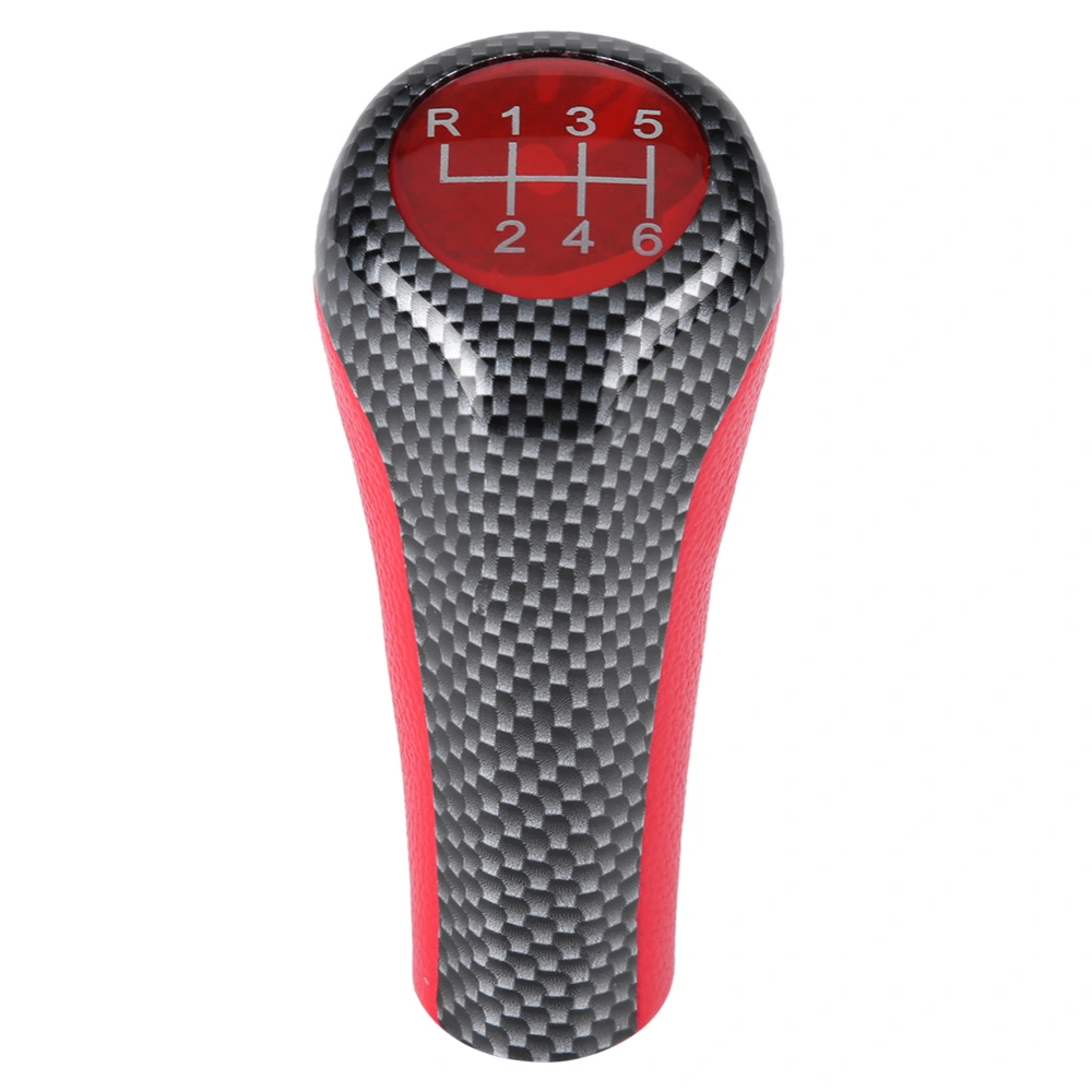 Red&Carbon Fiber 6 Speed Gear Shift Knob Head for BMW X1 X3 X5 E60 E61 E65 E83 E84 E90 E91 E92