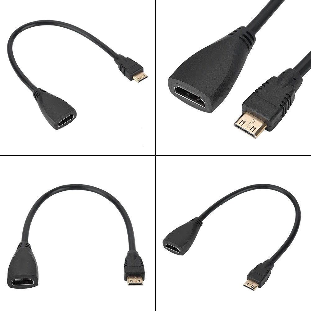 HDMI Female to Mini HMDI Male Adopter Cable Convertor 1080P 3D High Speed