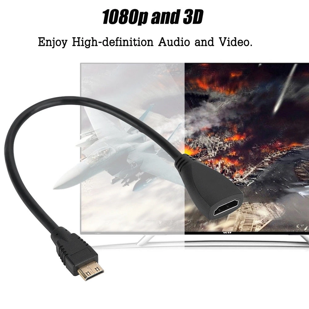 HDMI Female to Mini HMDI Male Adopter Cable Convertor 1080P 3D High Speed