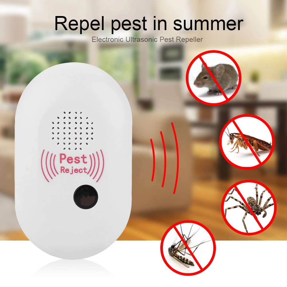 Electronic Ultrasonic Pest Mosquito Bug Mouse Repeller Repellent for Indoor Bedroom (US Plug)