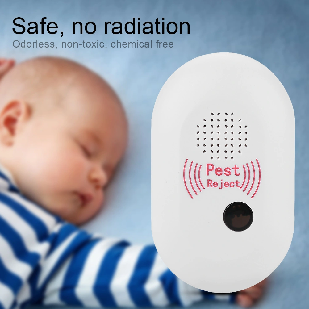 Electronic Ultrasonic Pest Mosquito Bug Mouse Repeller Repellent for Indoor Bedroom (US Plug)