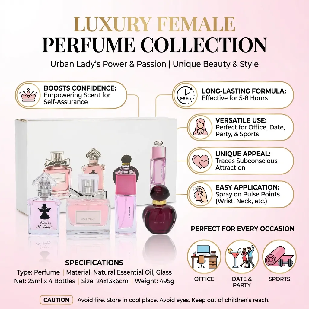 1Set Female Original Perfume Atomizer Perfume Bottle Lady Flower Fragrance Gift Box