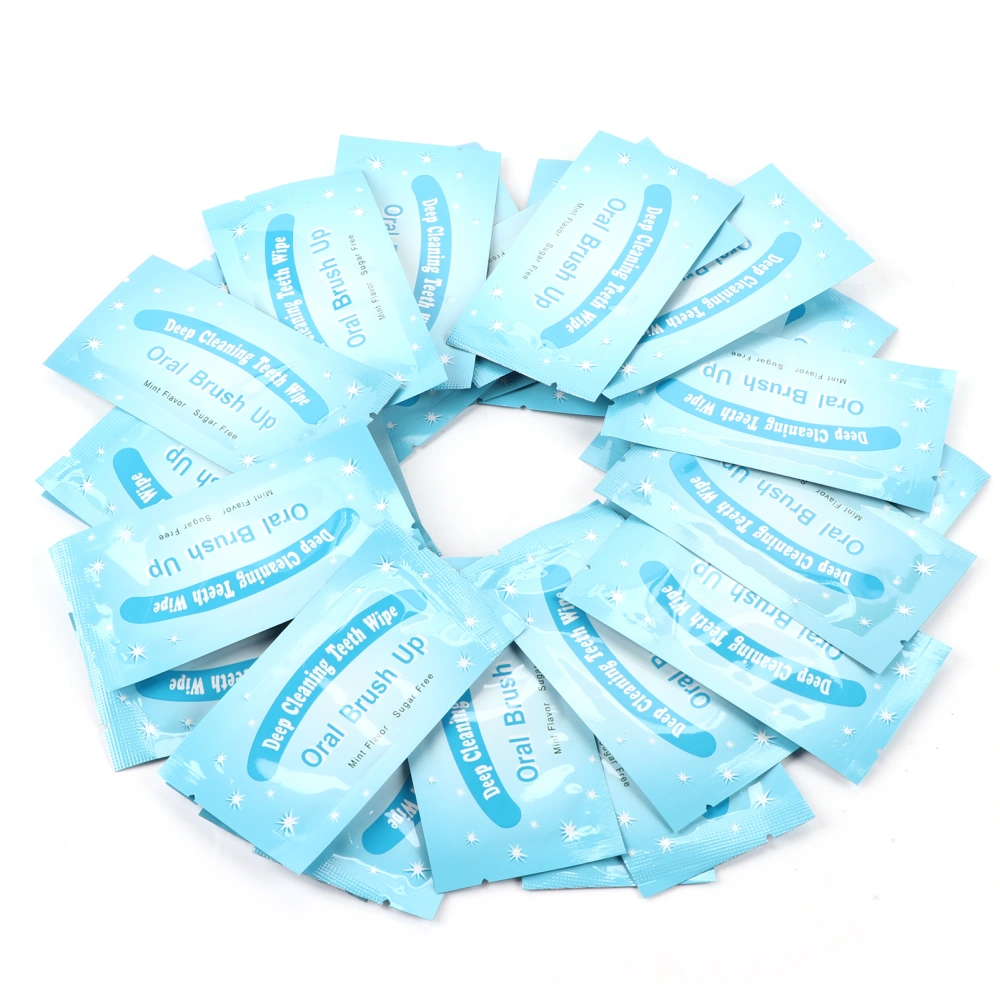 50Pcs Wipes Dental Clean Teeth Wipe Cloth Tooth Cleansing Tool for Oral Deep Cleaning