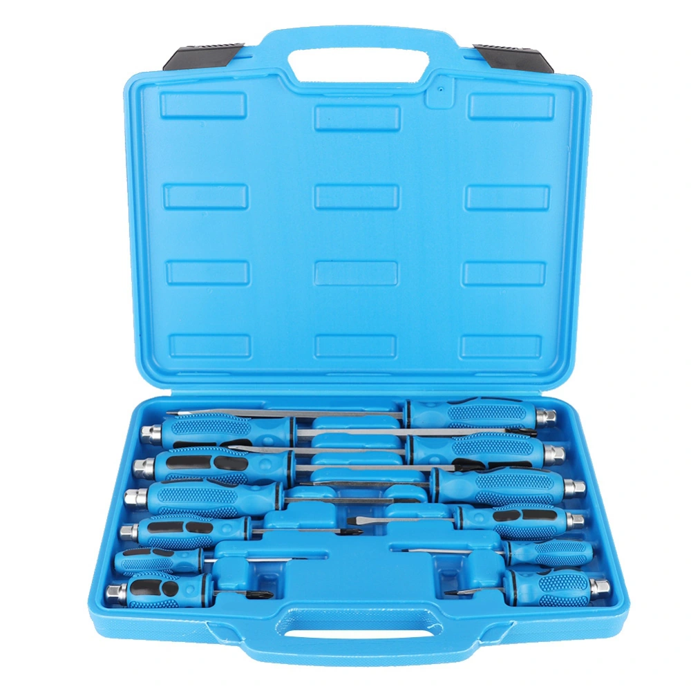 12 Pcs Mechanics Anti-slip Handle Screwdriver Box Set with Go-Thru Handle Shaft