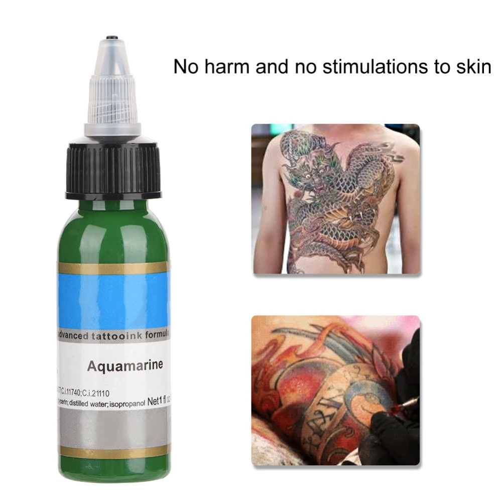 30ml Body Paint Semi-permanent Eyebrow Permanent Makeup Tattoo Ink (Aquamarine)